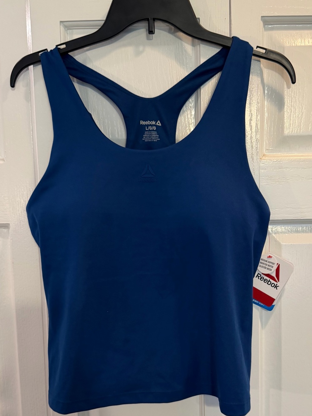 Reebok Women's Racerback Tank Top w/ Built in Bra - Royal Blue